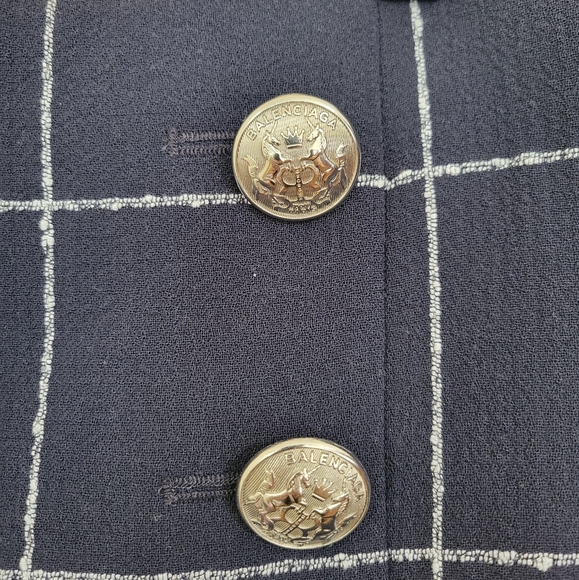 Balenciaga wool tweed skirt size 38 NWT with silver buttons - Picture 2 of 8